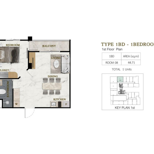 Siam Oriental Beach, 1 Bedroom - 44 m²