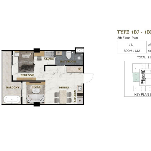 Siam Oriental Beach, 1 bedroom apartments - from 27 m² to 45 m²