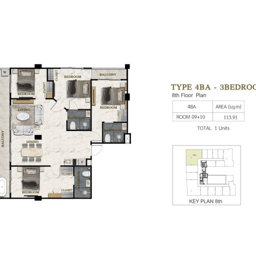 Siam Oriental Beach, 4 Bedroom - 114 m²